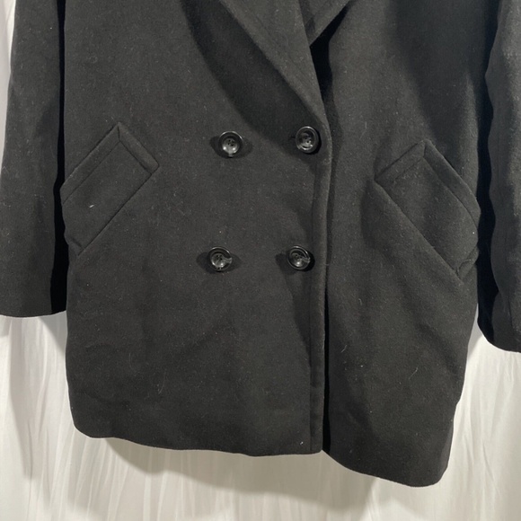 NEW Trina Turk [ 14‎ ] Wool Blend Double Breasted Pea Coat in BLACK - Picture 8 of 16